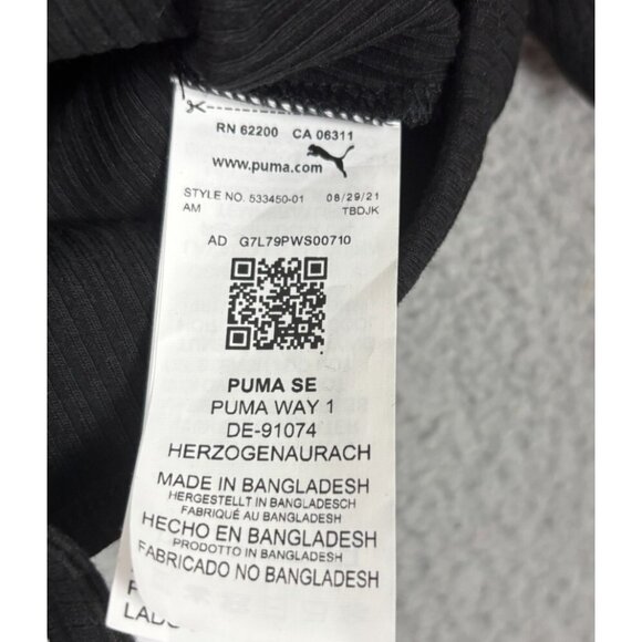 Puma Women's Classic Fit Ribbed Crop Top String Tie Bottom Hem XS Black NWOT's - Picture 8 of 8